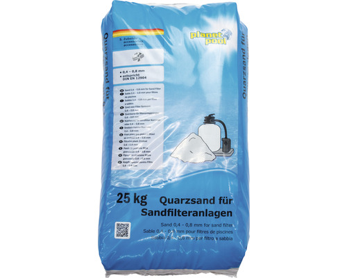 Sac de nisip de cuarț pentru instalații de filtrare cu nisip, granulație de 0,4 până la 0,8 milimetri, 25 kilograme