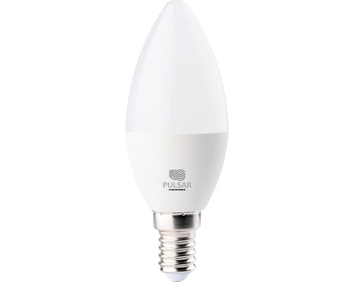 Bec LED RGBW Pulsar E14 6W 480 lumeni, glob mat lumânare, conexiune WiFi & Bluetooth