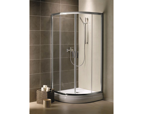 Cabină de duș semirotundă Radaway Premium Plus A 85x85x190 cm sticlă transparentă profil crom