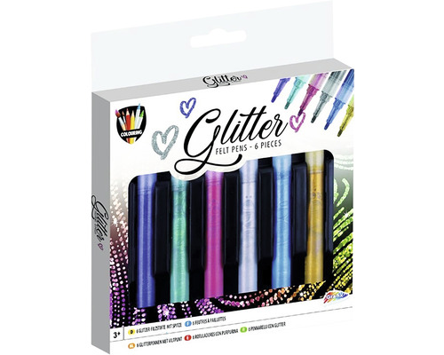 Set 6 markere glitter