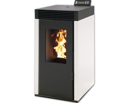 Șemineu pe peleți Interstoves Marina 7,4 kW alb, aprindere electrică, 82,1x42,6x47,2 cm