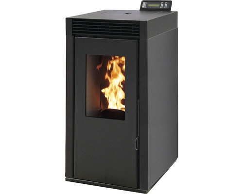 Șemineu pe peleți Interstoves Marina 7,4 kW negru, aprindere electrică, 82,1x42,6x47,2 cm Șemineu pe peleți cu comandă digitală și fereastră de vizionare