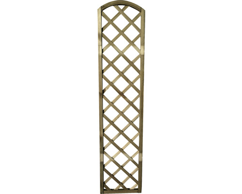 Spalier 180/200x60 cm impregnat maro Zăbrele din lemn cu partea superioară rotunjită pentru grădină