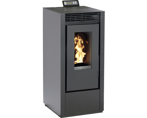 Șemineu pe peleți Interstoves Marina 12,1 kW negru, aprindere electrică, 107,3x49x50,3 cm