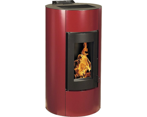 Șemineu pe peleți Interstoves Angelina 11,4 kW bordeaux, aprindere electrică, 103x53x53 cm Șemineu pe peleți cu flăcări