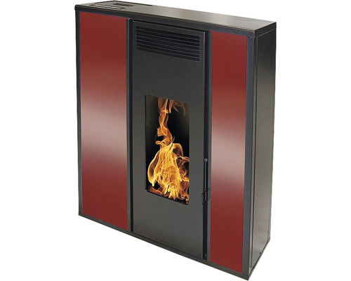 Șemineu pe peleți Interstoves Tessa 8,8 kW bordeaux, aprindere electrică, 106x85x28 cm