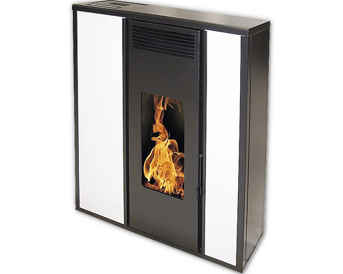 Șemineu pe peleți Interstoves Tessa 8,8 kW alb, aprindere electrică, 106x85x28 cm