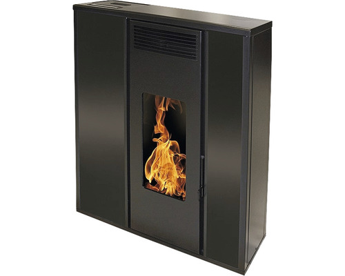 Șemineu pe peleți Interstoves Tessa 8,8 kW negru, aprindere electrică, 106x85x28 cm