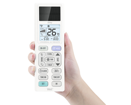 Telecomandă universală pentru aparate de aer condiționat într-o mână