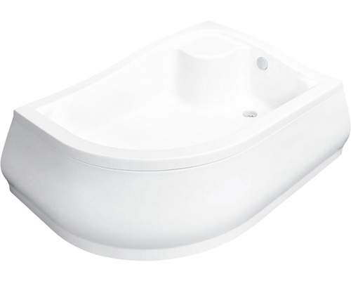 Cădiță de duș asimetrică Radaway Korfu E 100x80x48,5 cm acril alb montaj cu panou dreapta 4E81400-03R