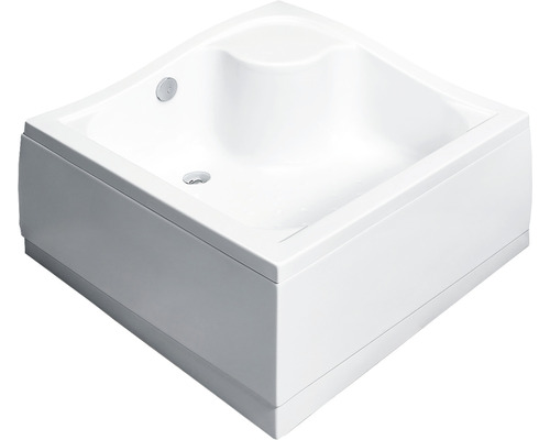 Cădiță de duș pătrată Radaway Korfu C 90x90x48 cm acril alb montaj cu panou 4C99400-03