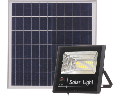 Proiector solar cu LED QL Lighting 6000 lumeni 3000-8000K, cu telecomandă, aluminiu negru