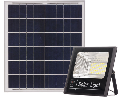 Proiector solar cu LED QL Lighting 8000 lumeni 3000-8000K, cu telecomandă, aluminiu negru