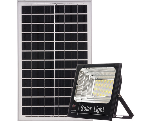 Proiector solar cu LED QL Lighting 20000 lumeni 3000-8000K, cu telecomandă, aluminiu negru