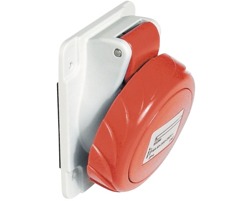 Priză trifazică Schneider PratiKa 16A, montaj îngropat, pentru exterior IP67 Priză CEE cu capac rabatabil pentru montare pe perete