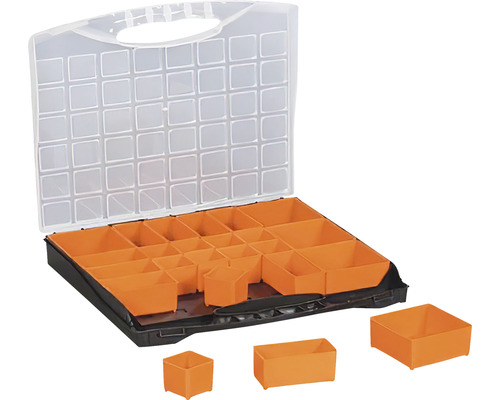 Cutie plastic depozitare & organizare Port-Bag Poly 400x370x58 mm, 24 casete Cutie de sortimente cu compartimente și capac transparent