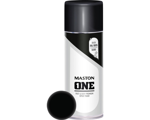Lac spray Maston ONE negru lucios 400 ml Spray Mastone One cu vopsea neagră