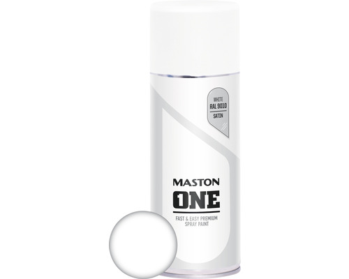 Lac spray Maston ONE alb satinat RAL 9010 400 ml Spray Maston One alb RAL 9010 semimat