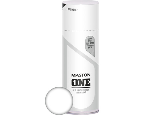 Lac spray Maston ONE alb satinat RAL 9003 400 ml