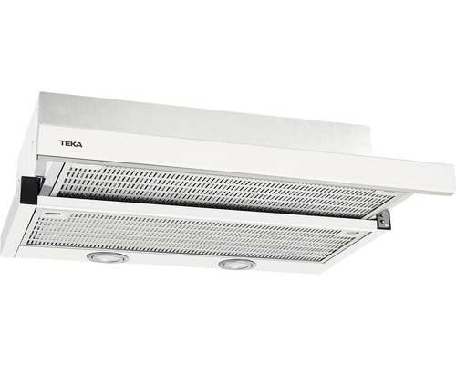 Hotă încorporabilă telescopică Teka CNL 6415 WHITE 60 cm, 2 trepte putere + 1 Turbo, free outlet 393 mc/h, 69 dB, albă Logo TEKA hotă cu ecran extensibil