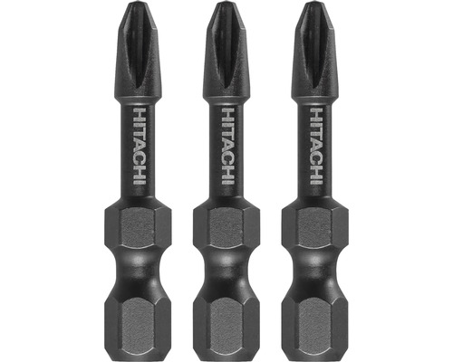 Biți de impact cruce HiKOKI 1/4" PH1 38mm, 3 bucăți Trei biți șurubelniță în cruce Hitachi