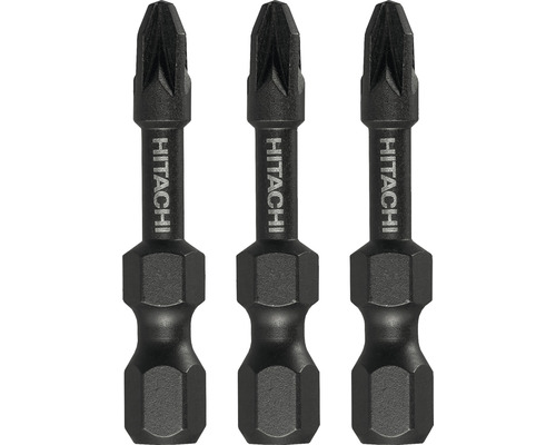 Biți de impact cruce HiKOKI 1/4" PZ2 38mm, 3 bucăți Trei biți de șurubelniță Hitachi