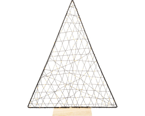 Brad decorativ de Crăciun din sârmă cu lumini pe bază de lemn