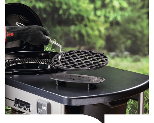 Grătar cu grătar din fontă și mănușă de grătar