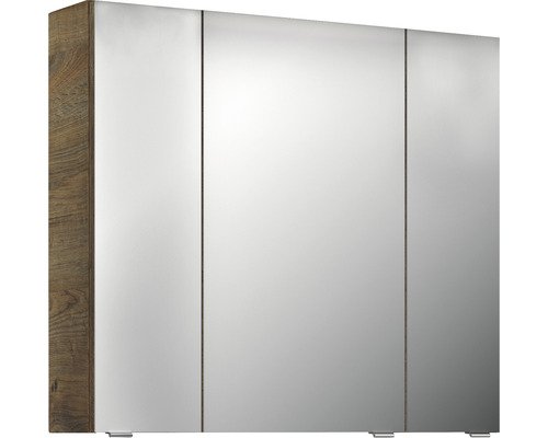 Dulap baie cu oglindă pelipal Xpressline 4010, 3 uși, PAL, 80x70,3 cm, stejar