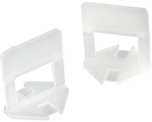 Distanțiere de nivel pentru plăci ceramice Mondelin 2 mm, pachet 100 bucăți Două cleme de nivelare a plăcilor din plastic