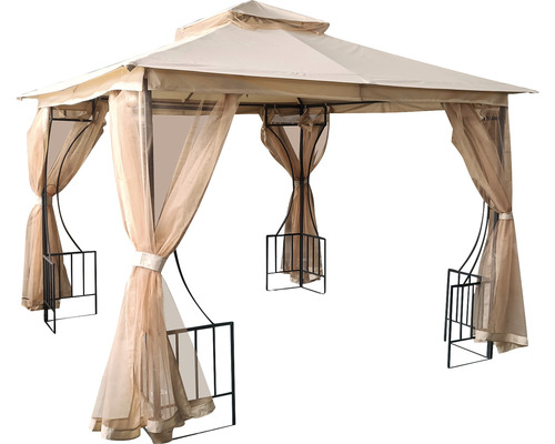 Pavilion grădină 3x3x2,6 m poliester bej Pavilion grădină 3x3x2,6 m poliester bej