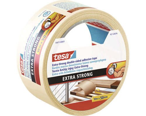 Bandă pentru pardoseli tesa® Extra Strong 10 m x 50 mm Tesa Extra Strong bandă adezivă dublu adezivă 10 m x 50 mm