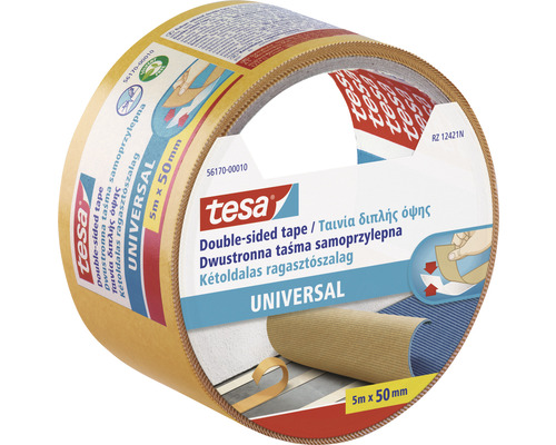 Bandă dublu adezivă tesa® Universal pentru covoare, transparentă 5 m x 50 mm