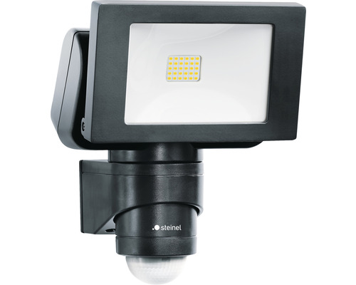 Proiector cu LED integrat Steinel LS150 14,7W 1486 lumeni IP44, senzor de mișcare, lumină neutră, negru Reflector LED de exterior cu senzor de mișcare
