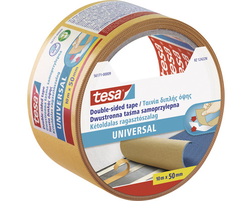 Bandă dublu adezivă tesa® Universal pentru covoare, transparentă 10 m x 50 mm