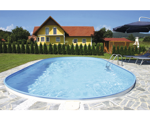 Piscină îngropată cu pereți din oțel Solo oval 525 x 320 cm, adâncime de 120 cm