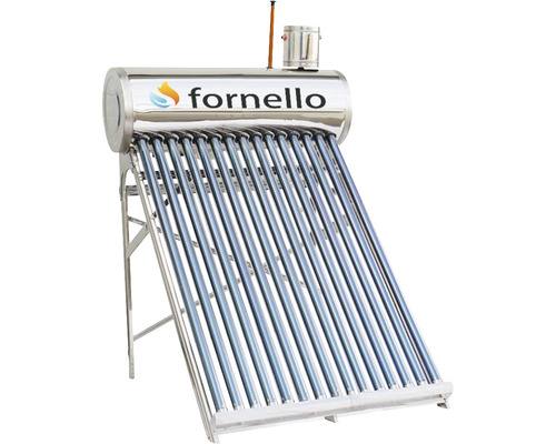 Panou solar nepresurizat Fornello cu rezervor inox 122 l, 15 tuburi vidate