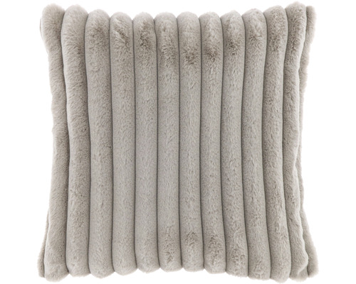 Pernă decorativă Peppe gri 45x45 cm Pernă cu textură de blană și caneluri verticale