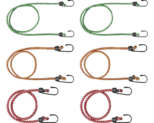 Set corzi elastice cu cârlig Connex 60/80/100 cm, 6 piese