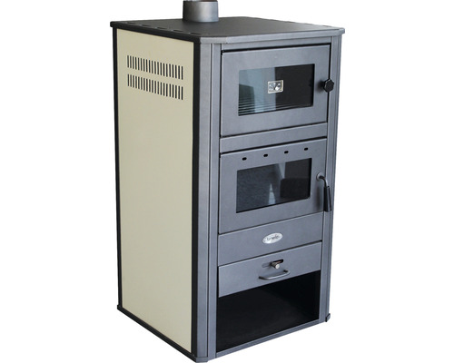 Șemineu cu geam, sertar și compartiment de depozitare