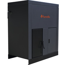 Cazan / Centrală termică pe peleți Fornello Eco Energy 35 kW, echipată cu automatizare, pompă, afișaj digital, arzător fontă, buncăr integrat 75 kg, 128x114x73 cm-thumb-1