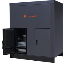 Cazan / Centrală termică pe peleți Fornello Eco Energy 35 kW, echipată cu automatizare, pompă, afișaj digital, arzător fontă, buncăr integrat 75 kg, 128x114x73 cm-thumb-3