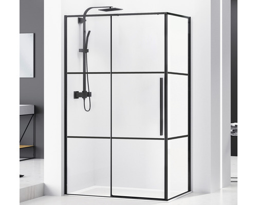 Cabină de duș rectangulară Belform Infinity 100x80x200 cm sticlă transparentă, profil negru mat Cabină de duș rectangulară Belform Infinity 100x80x200 cm sticlă transparentă, profil negru mat