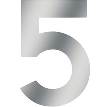 Număr casă „5” pentru poartă/ușă, material oțel inoxidabil-thumb-0