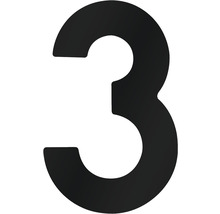 Număr casă „3” pentru poartă/ușă, oțel inoxidabil negru-thumb-0