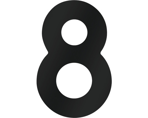Număr casă „8” pentru poartă/ușă, oțel inoxidabil negru