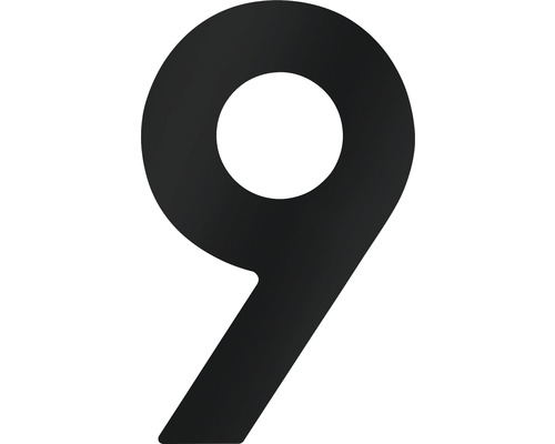 Număr casă „9” pentru poartă/ușă, oțel inoxidabil negru