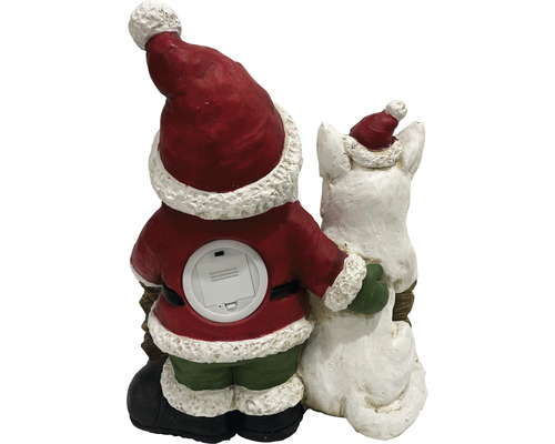 Figurină Moș Crăciun cu urs, vedere din spate