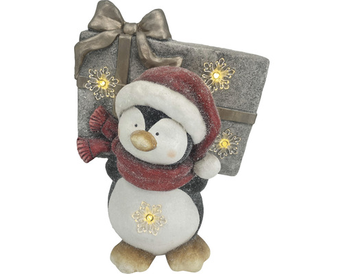 Figurină Pinguin Lafiora 4 LED-uri 28x19x37 cm alb cald