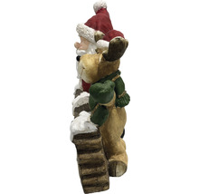 Figurină decorativă de Crăciun cu Moș Crăciun și elan